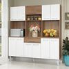 Mueble de Cocina Vekkahome Emi 1 Cajón 12 Puertas Café