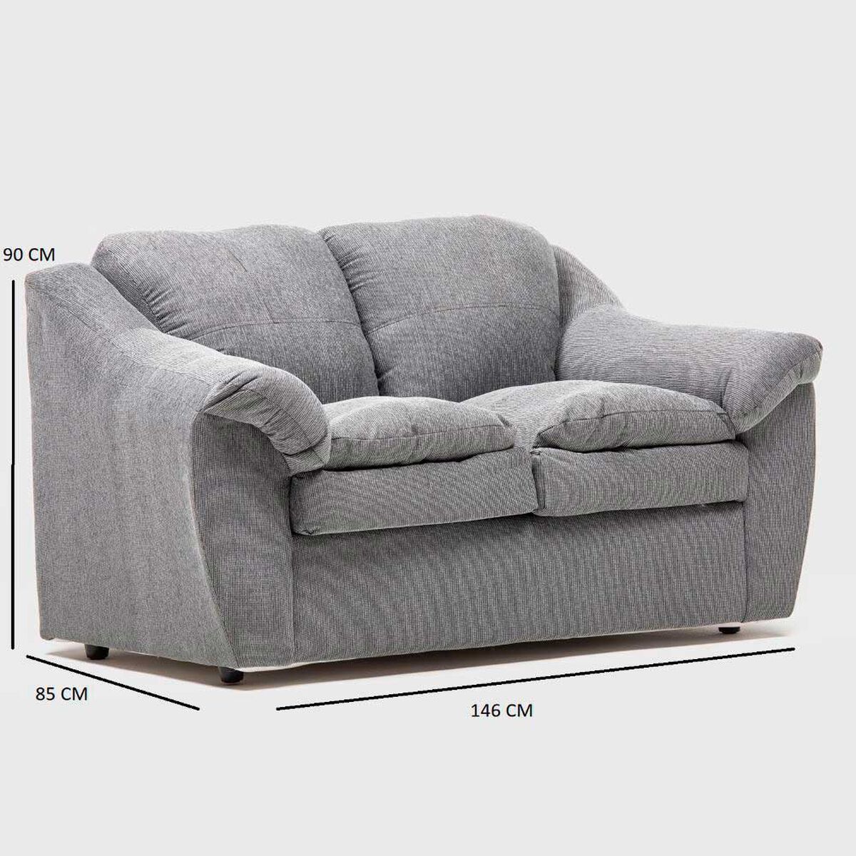 Juego de Living Cabsur Galicia Sofá 3 Cuerpos + Sofá 2 Cuerpos Chenille Gris