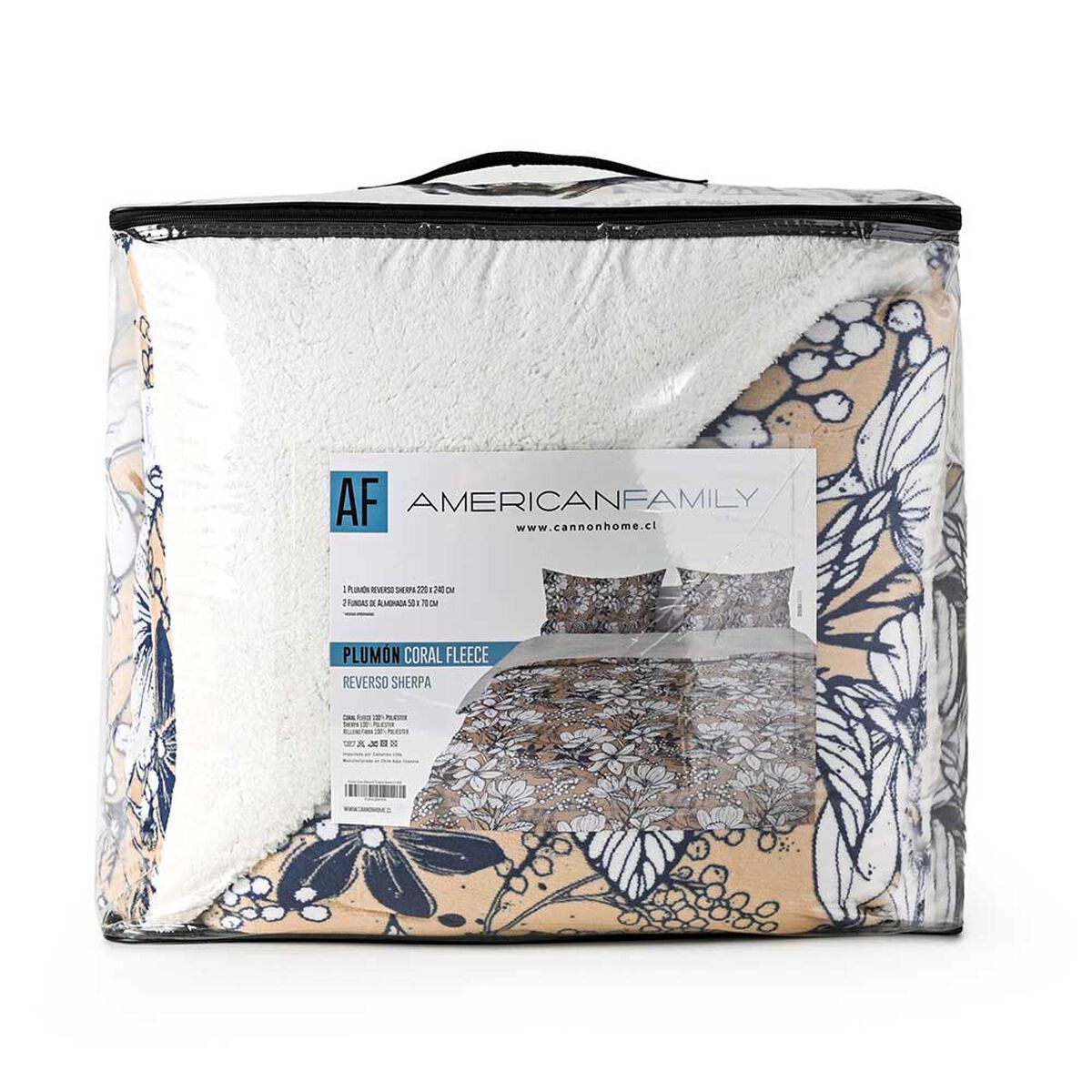 Plumón Estampado Sherpa American Family 1,5 Plazas Branie