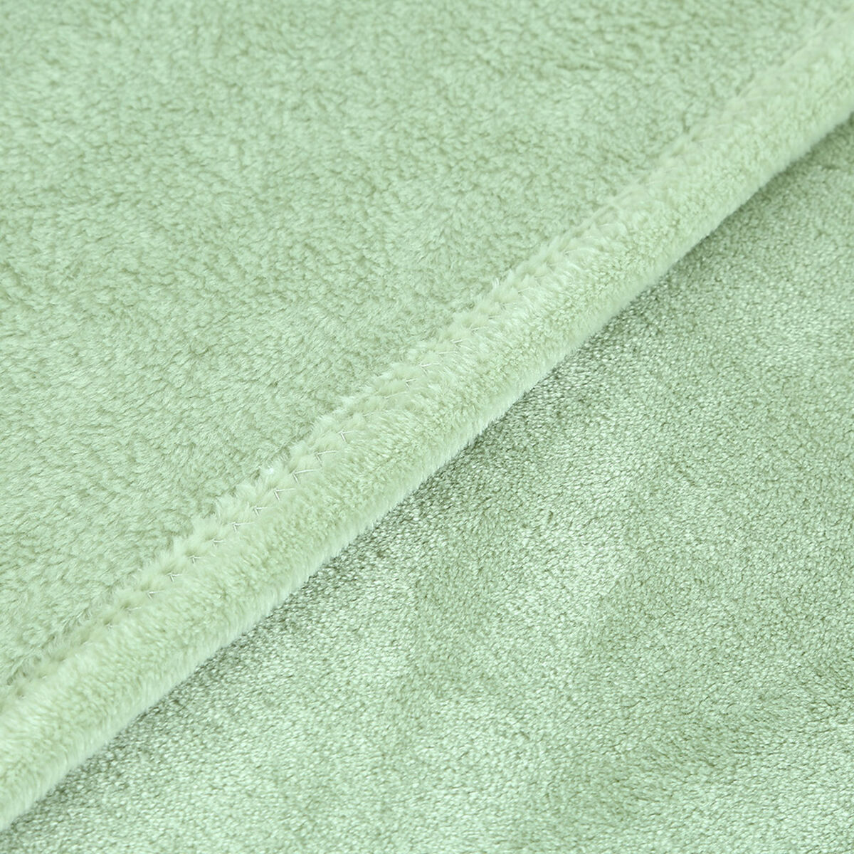 Frazada Illusions Flannel 1,5 Plazas Liso Olivo