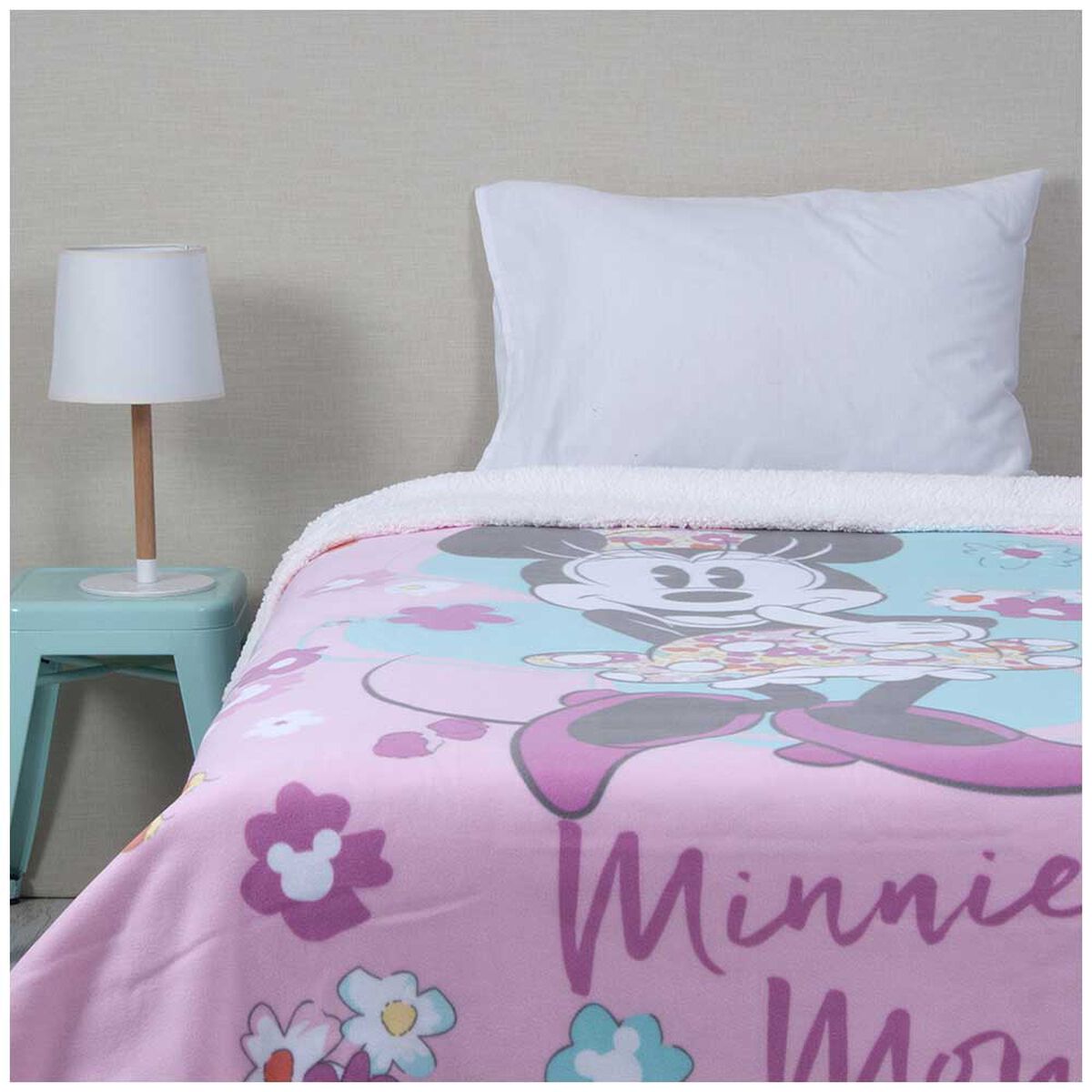 Frazada Polar Infantil Sherpa Estampado Disney Minnie Vintage 150 x 200 cm