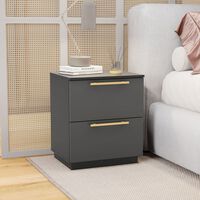 Velador Kea Dubai Gris 2 Cajones