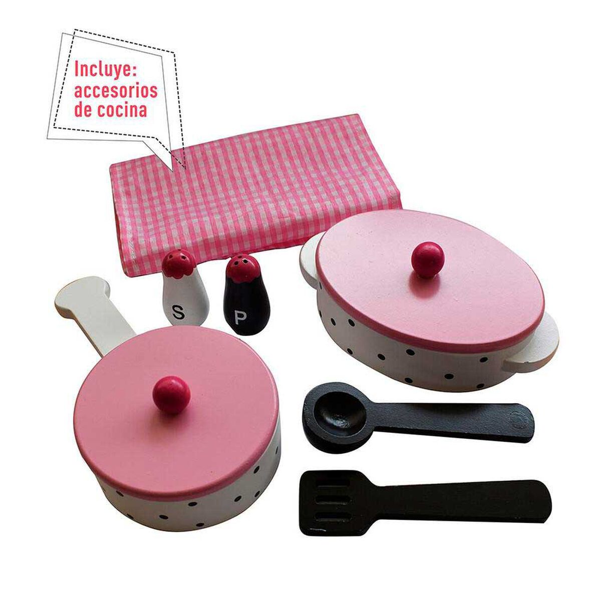 Cocina de Madera Gamepower Rosada con Accesorios