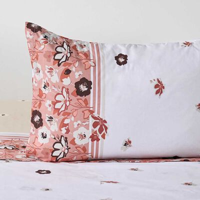 Imagen 2 del producto Juego de Sábanas American Family 144 Hilos 1,5 Plazas Marga Rosa