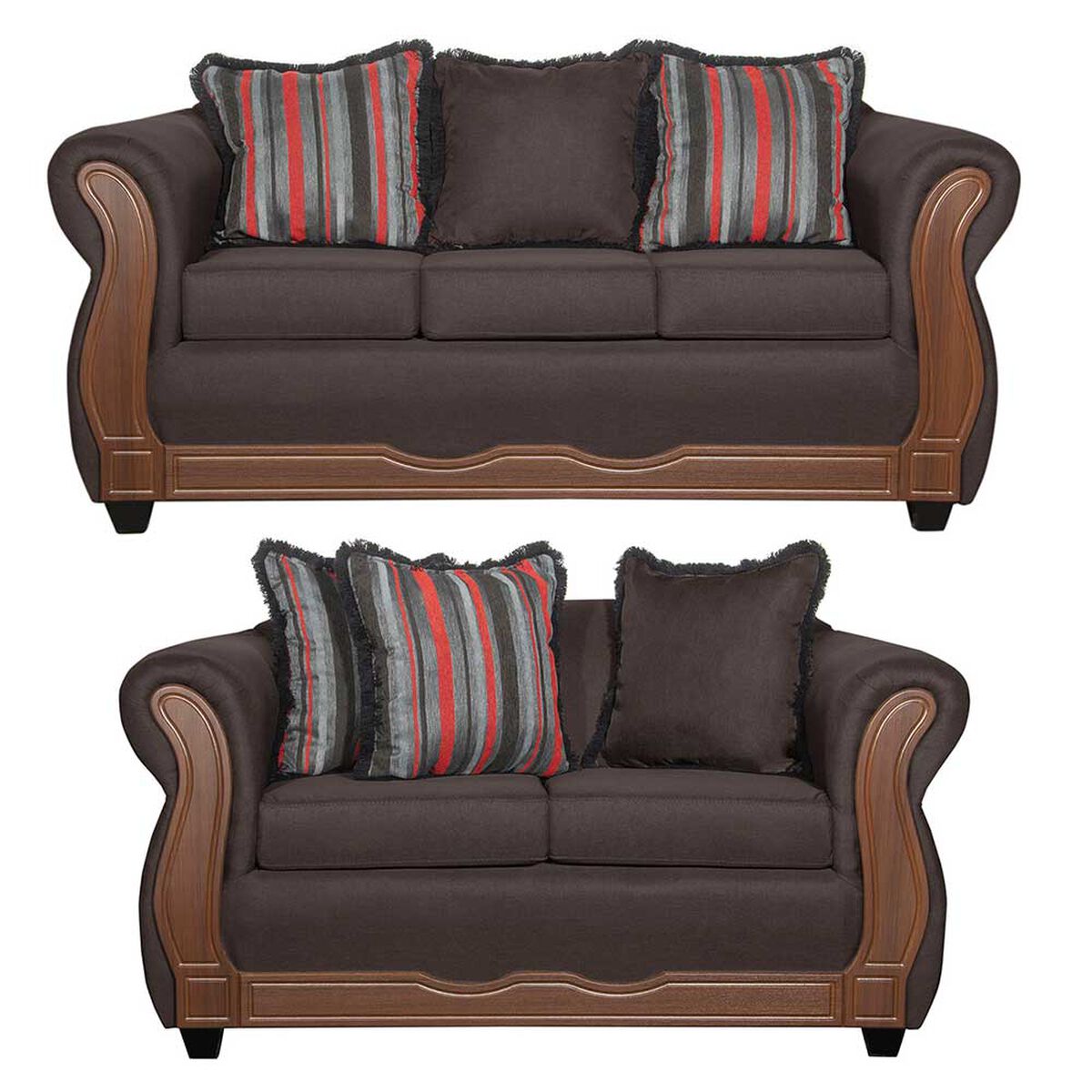 Juego de Living Black Factory Sofia 5 Cuerpos Caf&eacute;