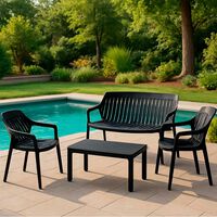 Juego de Terraza Idetex Málaga 4 Cuerpos Negro