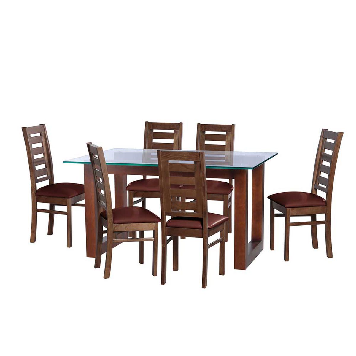 Juego de Comedor Latam Home Pamplona Cadiz 6 Sillas Velvet Burdeo