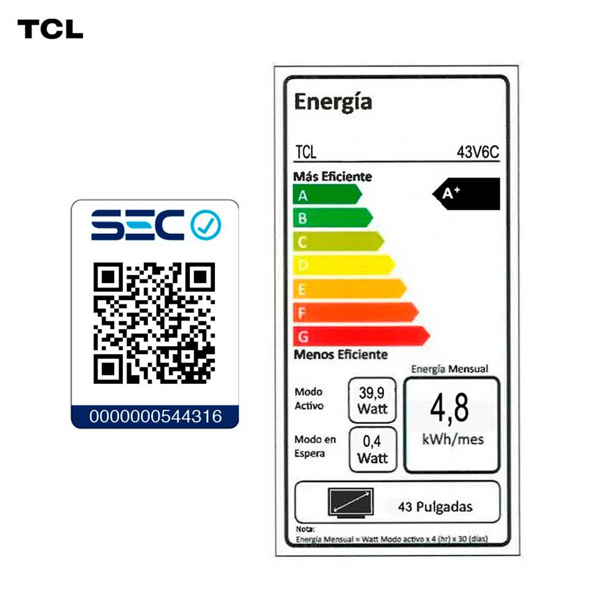 LED Smart TV 43" UHD 4K V6C TCL