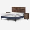 Cama Europea Rosen Base Dividida King Autonomy + Respaldo + 2 Veladores Dolce
