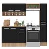 Mueble de Cocina Vekkahome Madri 1 Cajón 7 Puertas Negro Café