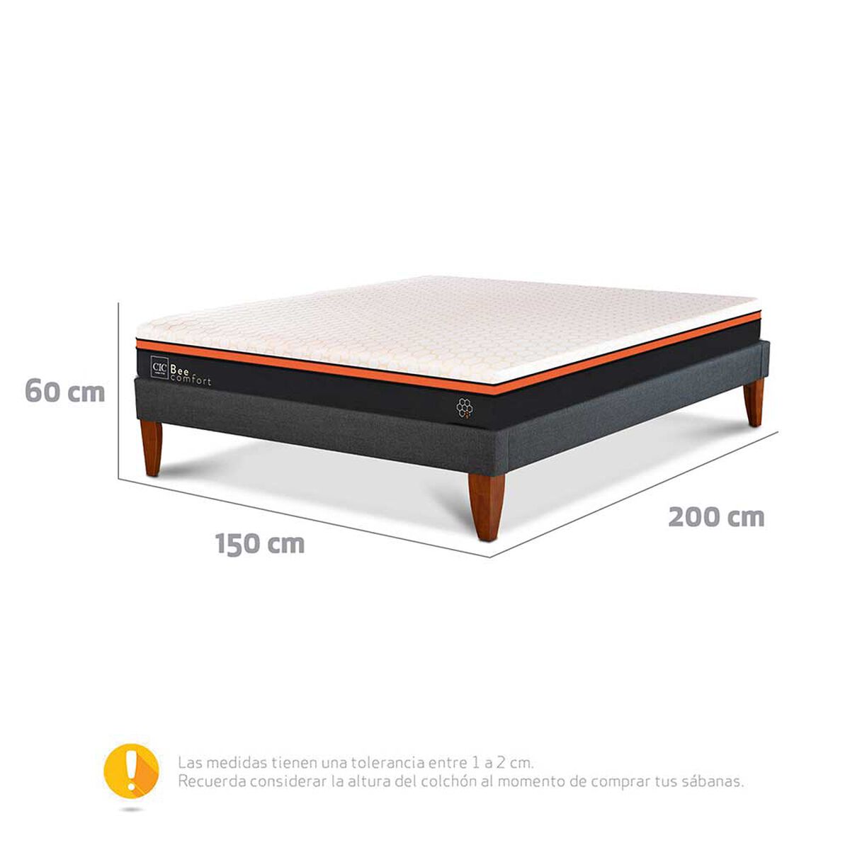 Cama Europea CIC 2 Plazas Bee Comfort