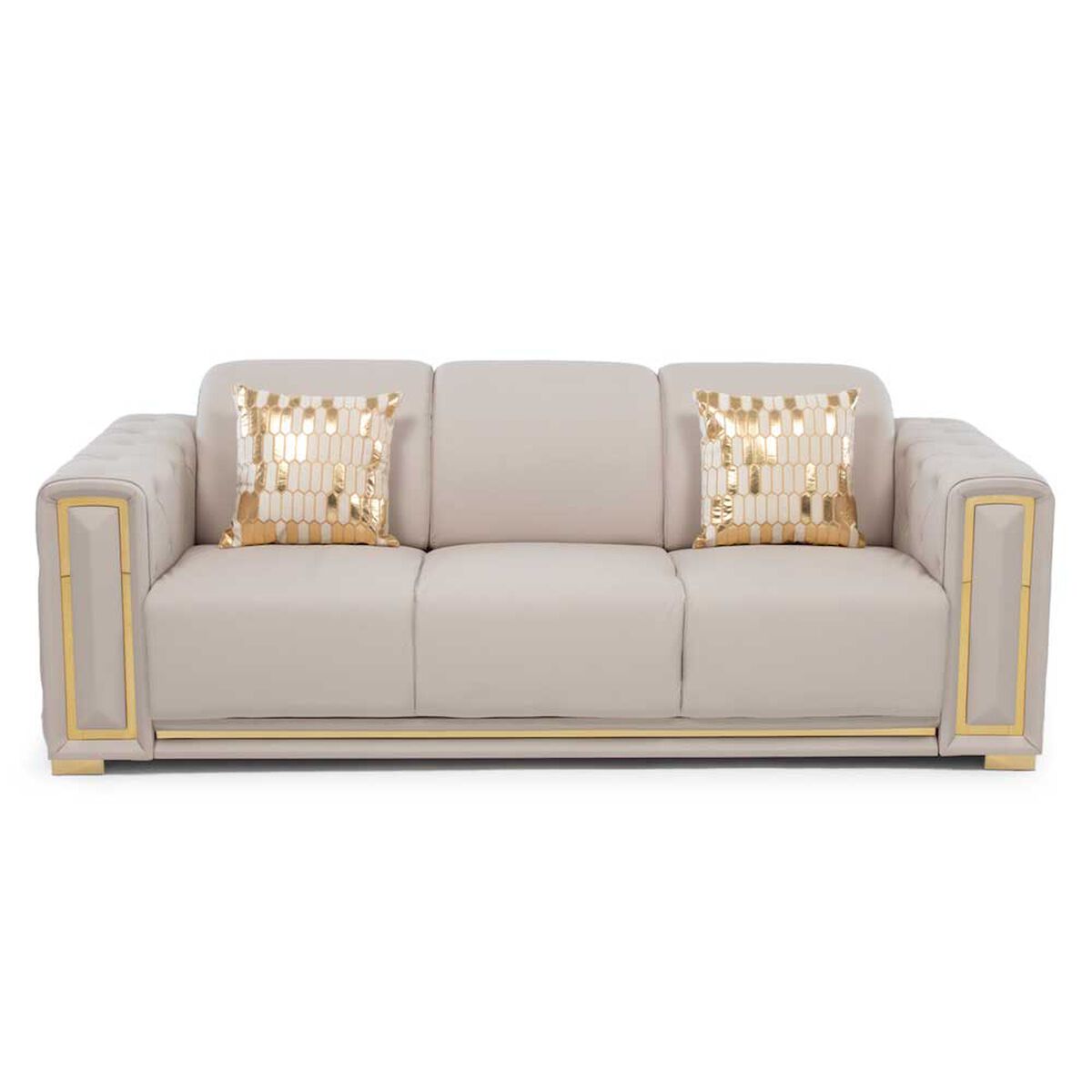 Sof&aacute; Daniels 3 Cuerpos Beige Dorado