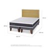 Cama Europea CIC Base Dividida 2 Plazas Ortopedic + Respaldo Milan Mostaza