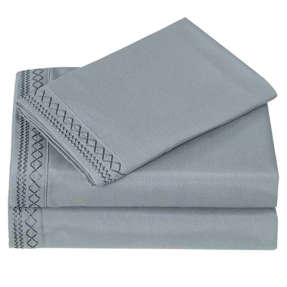 Juego de S&aacute;banas Illusions 1,5 Plazas Broderie Gris