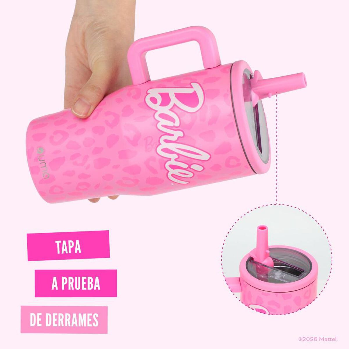 Vaso T&eacute;rmico UMA Barbie Print 590ml Acero Inox Rosa