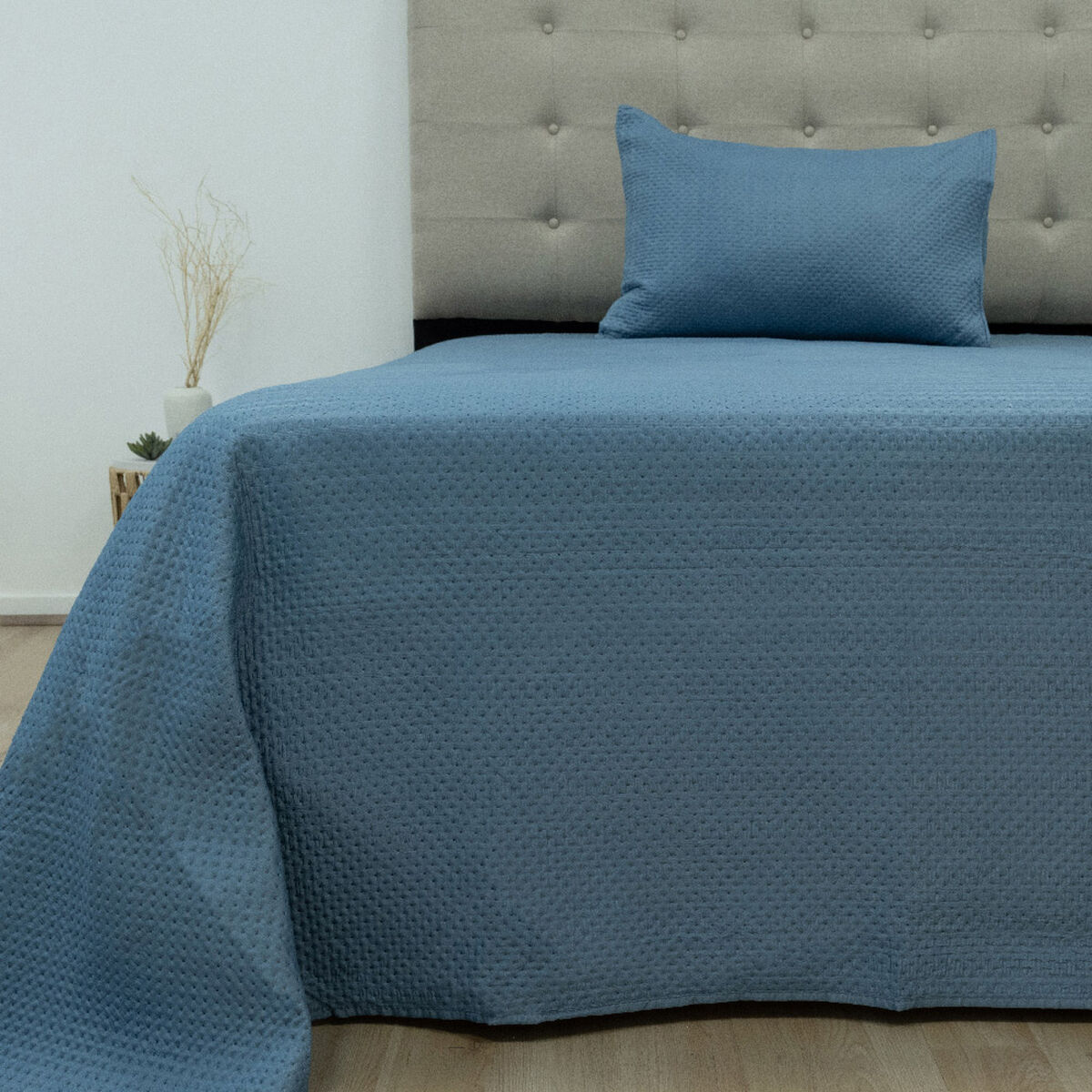 Quilt Doral Boston Lumina 1,5 Plazas Azul