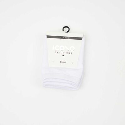 Pack 3 Calcetines Corto Mujer Icono