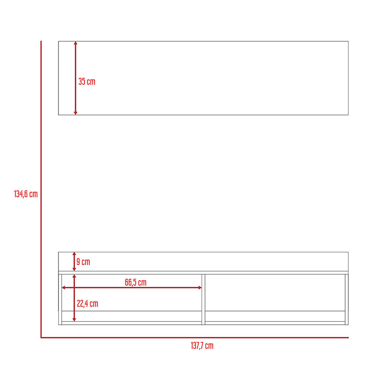 Panel TV TuHome Vassel Miel /Plomo Hasta 60"