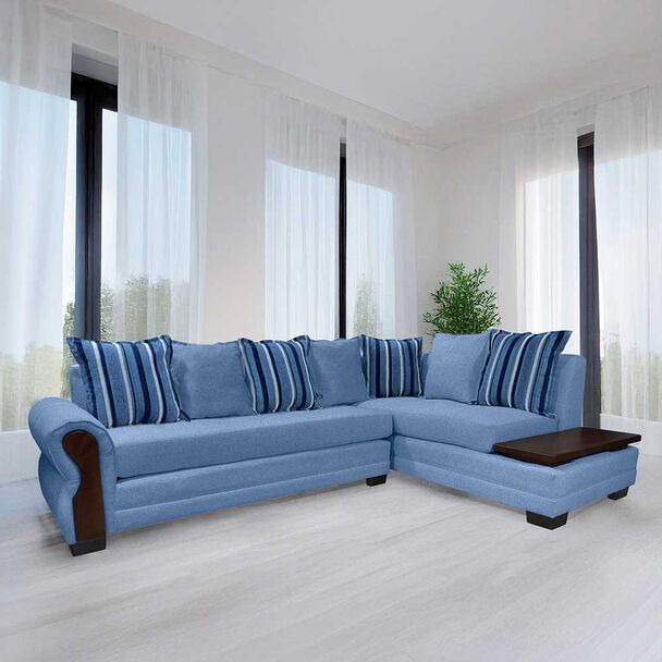Sofá Seccional Living Factory Dakota 6 Cuerpos Azul
