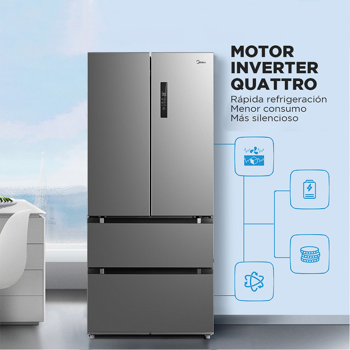 Refrigerador No Frost Midea MDRF631FGE02 475 lts