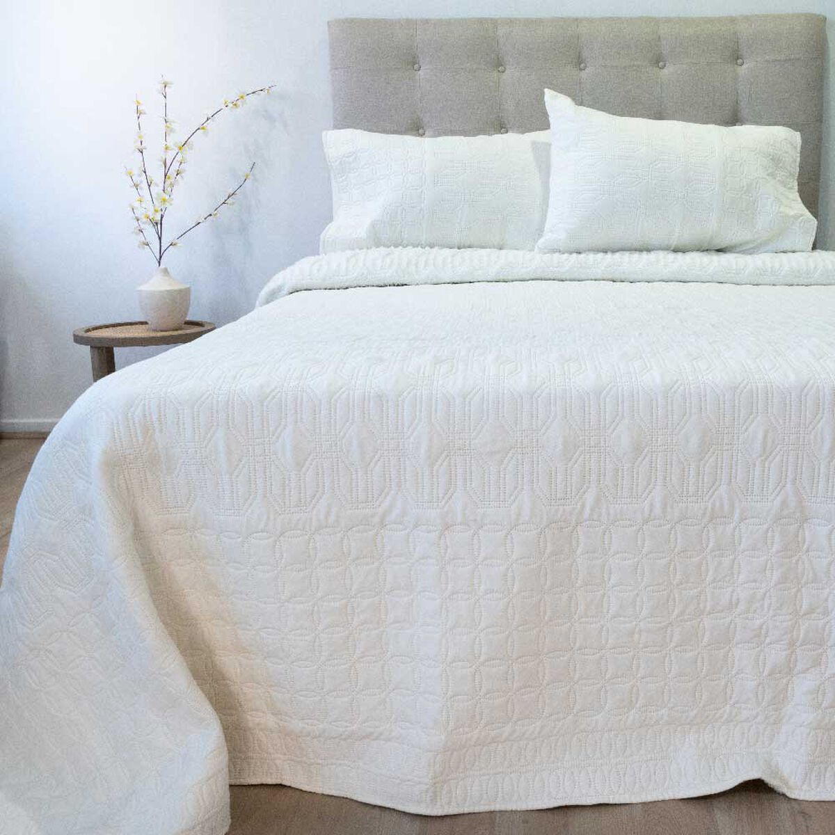 Quilt Doral 3 Plazas Viena Liso Blanco