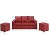 Sofá Bodevir Kendy 3 Cuerpos + Dos Pouf Cali Rojo