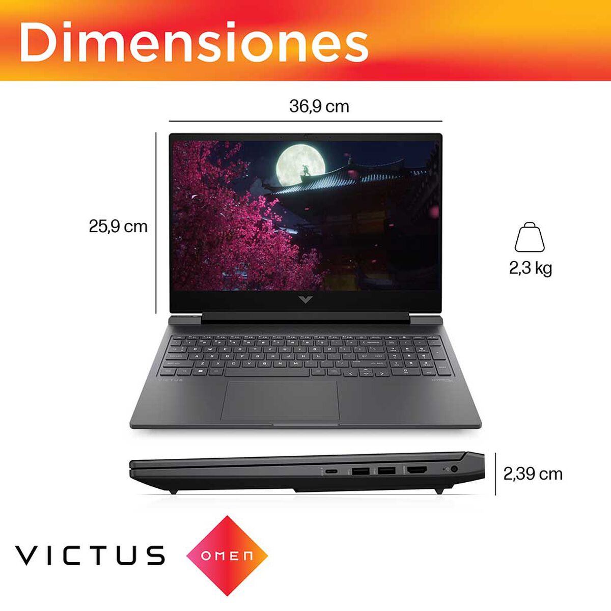 Notebook Gamer HP VICTUS 16-r1016la Core i7 32GB RAM 1TB 16.1"