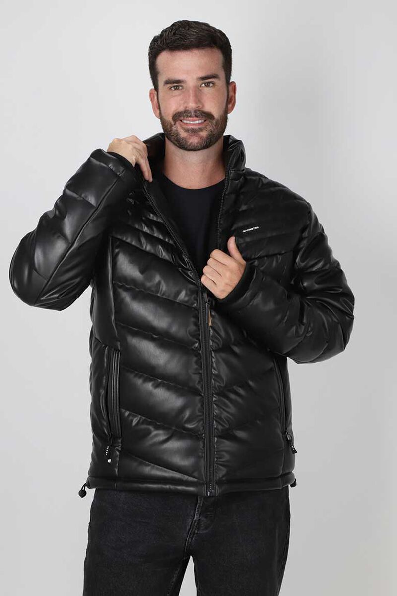 Chaqueta Pu Quilt Hombre Gangster