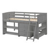 Cama Alta Casanova 1 Plaza Espresso Filadelphia + Cajonera + 2 Repiseros Gris