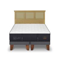 Cama Europea CIC Base Dividida King Grand Premium + Respaldo Torino Mostaza