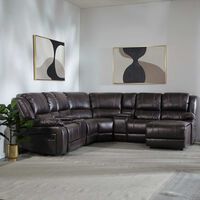 Sofá Seccional Derecho Daniels 5 Cuerpos Café