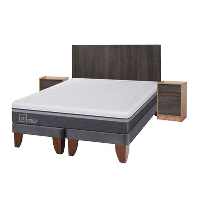 Imagen 2 del producto Cama Europea CIC Base Dividida King Ortopedic Advance + Respaldo + 2 Veladores