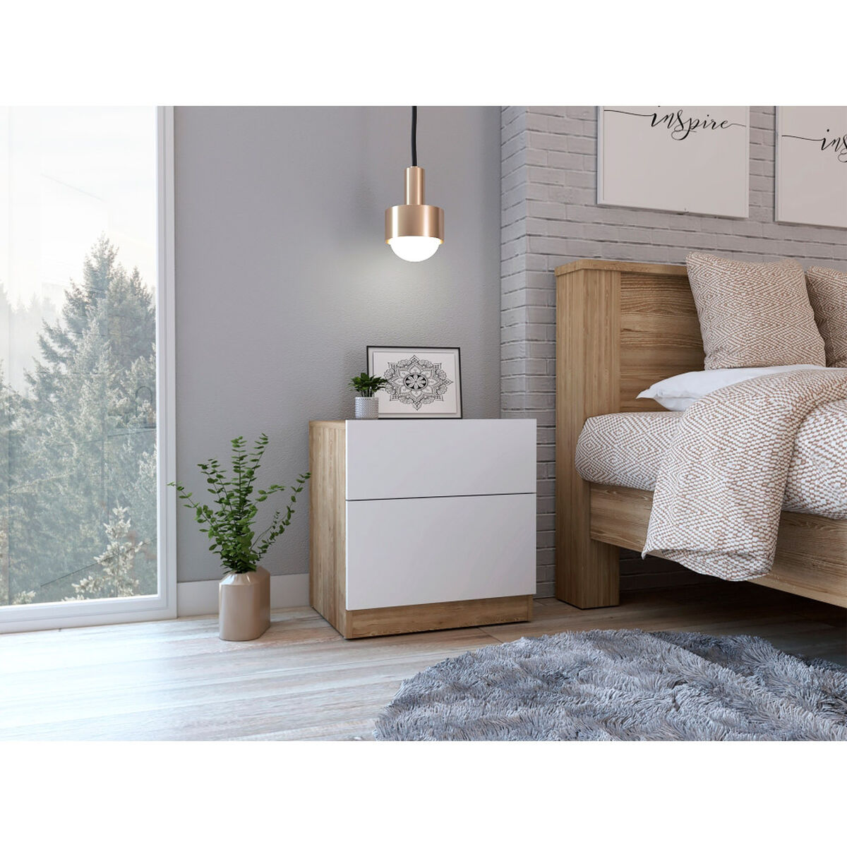 Velador Tuhome Nebraska 1 Caj&oacute;n Miel Blanco