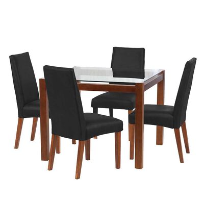 Juego de Comedor Latam Home Barcelona 4 Sillas Negro