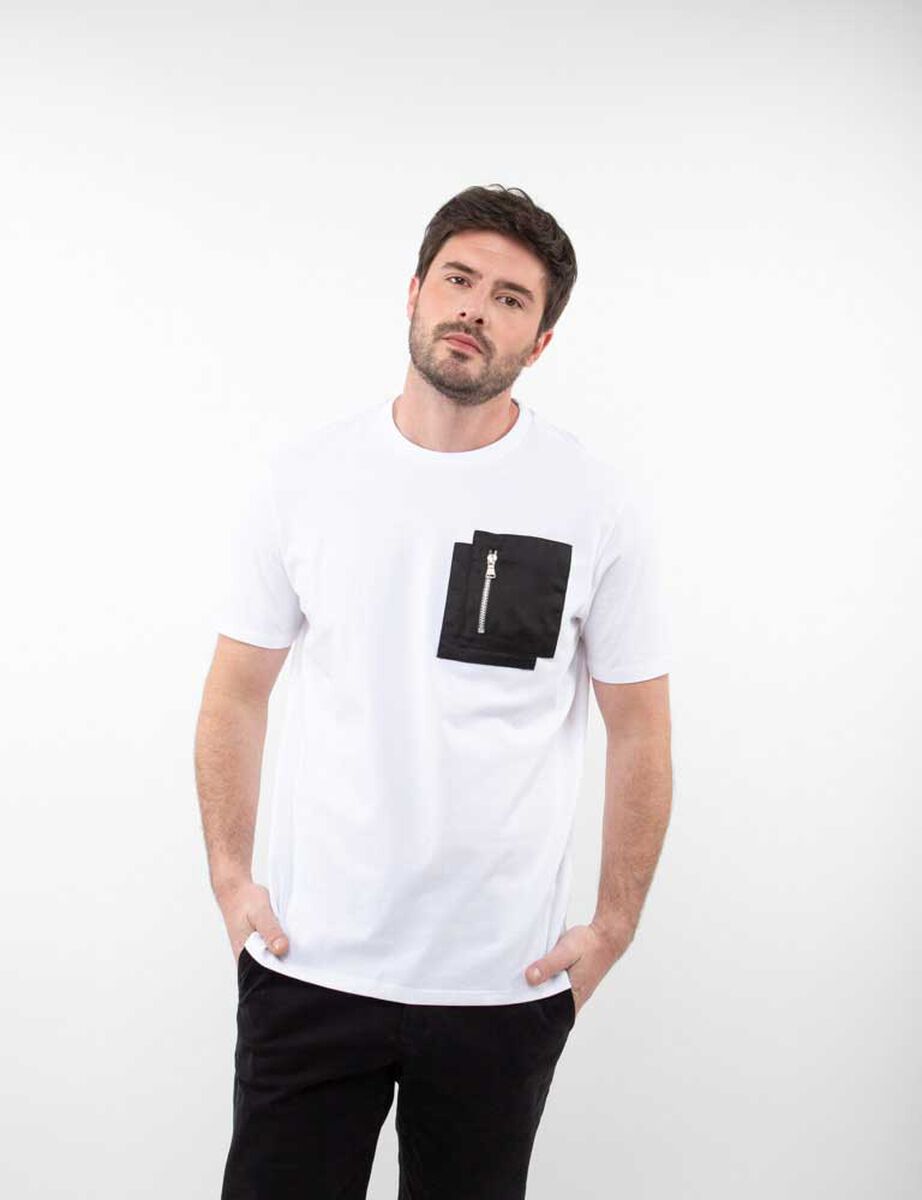 Polera Lisa Slim Manga Corta Hombre Zibel