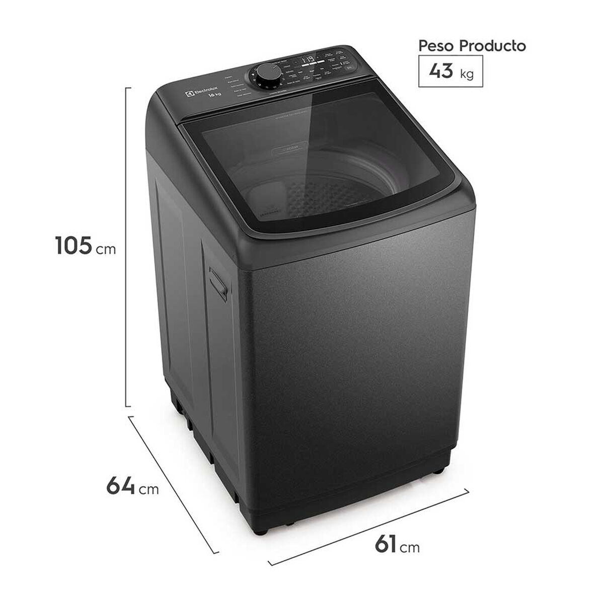 Lavadora Carga Superior Electrolux EMTL16IO 16 kg