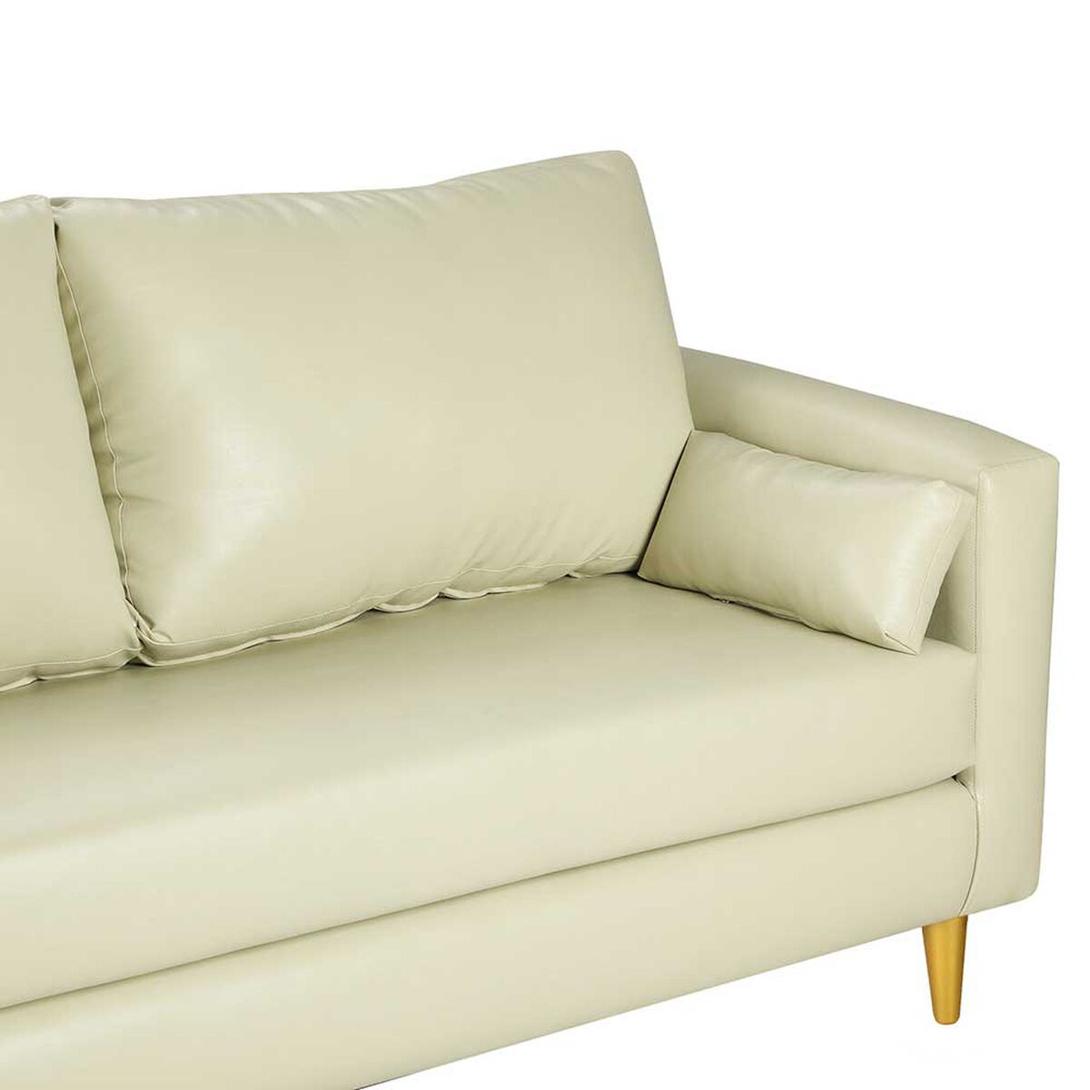 Juego de Living Bodevir Sky PU 01 Sof&aacute; 3 Cuerpos + Dos Pouf 1 Cuerpo Beige&nbsp;