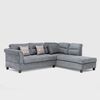 Sof&aacute; Seccional Derecho Daniels 4 Cuerpos Azul Gris&aacute;ceo