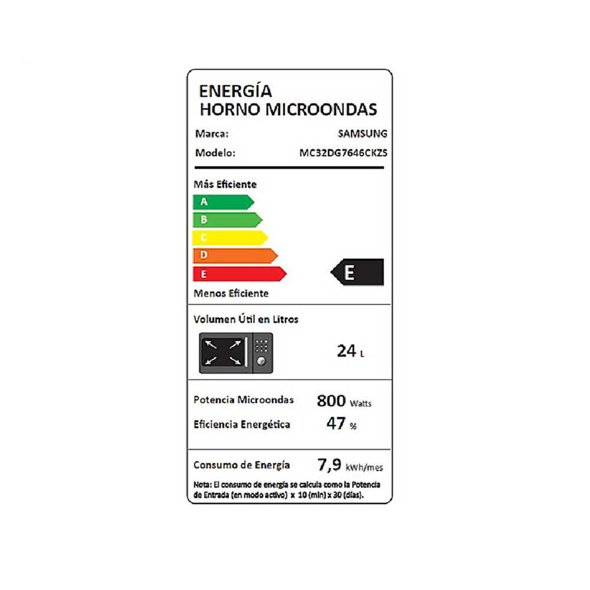 Microondas Samsung MC32DG7646CK/ZS 24 lts.