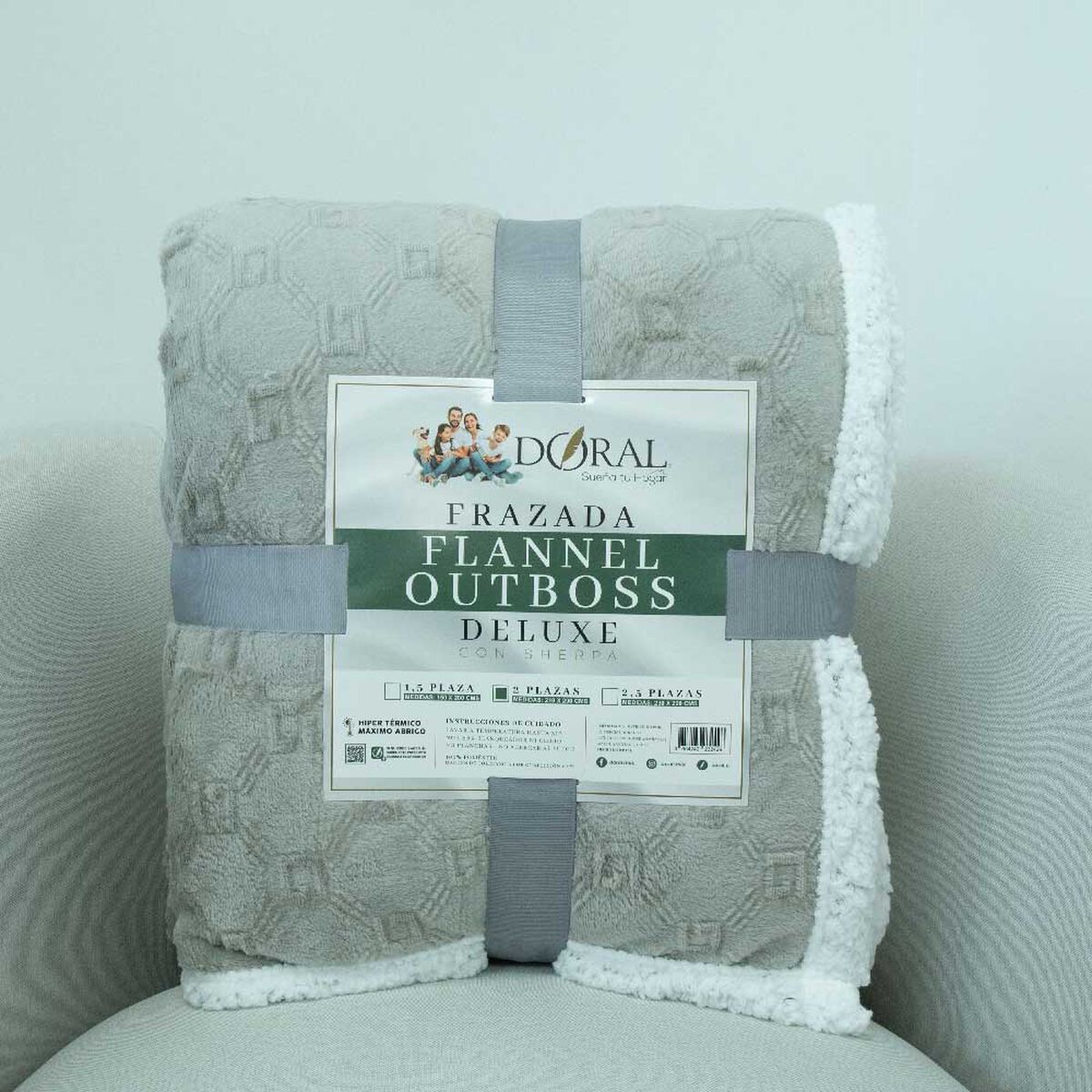 Frazada Doral 2 Plazas Flannel Outboss Sherpa D2
