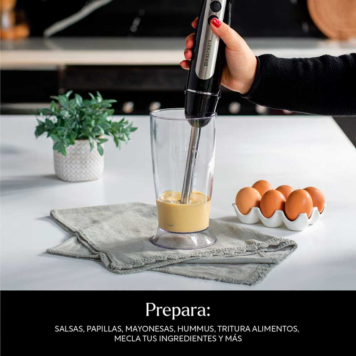 Procesadora de Alimentos Easyways Minipimer Black 0,8 lts.