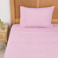 Juego de Sábanas Mashini 144 Hilos 1,5 Plazas Liso Rosado