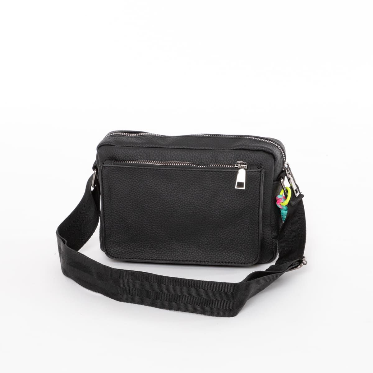 Cartera Cross Bag Mujer Negro Eco Cuero Zibel