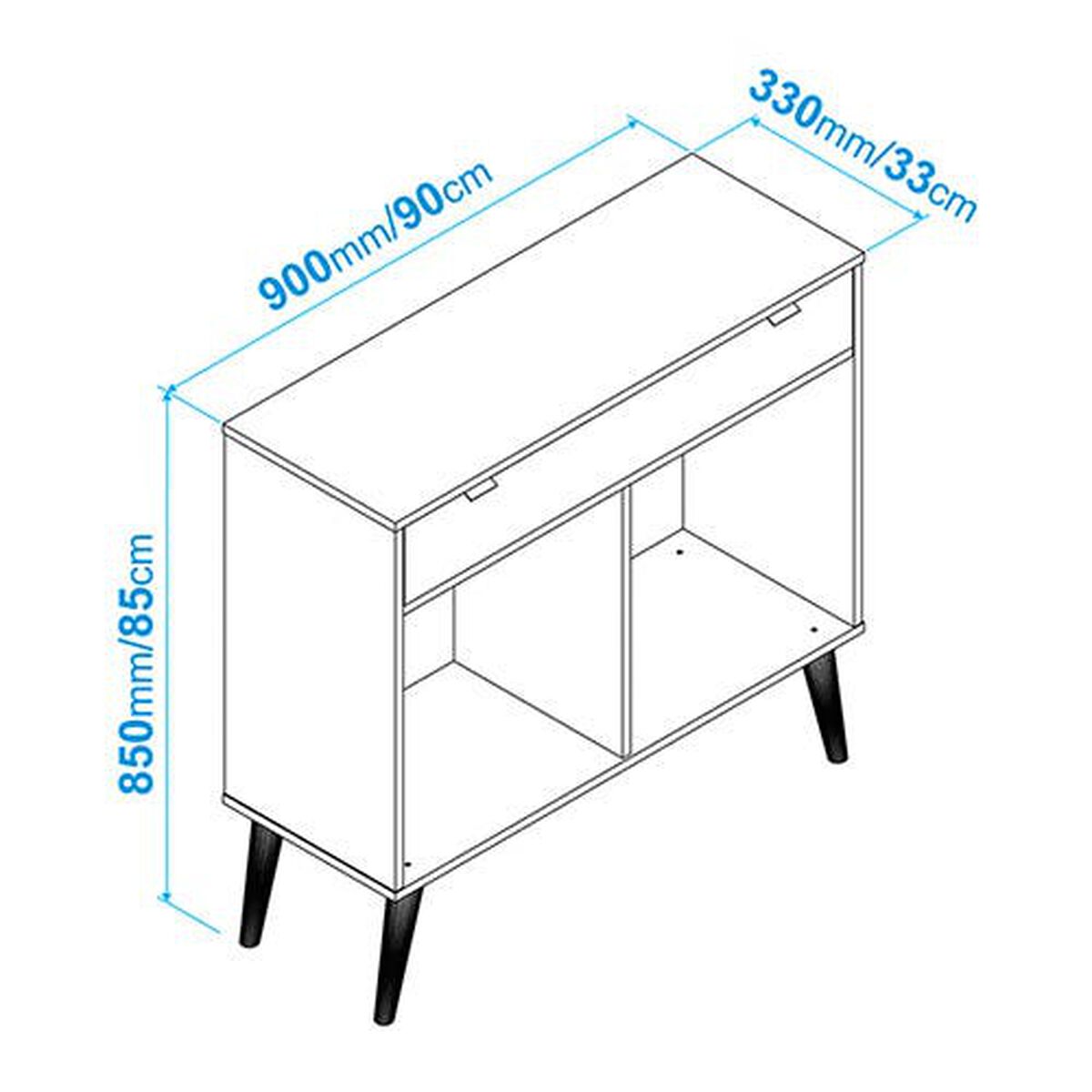 Mesa de Arrimo Home Mobili Aran Blanco Café