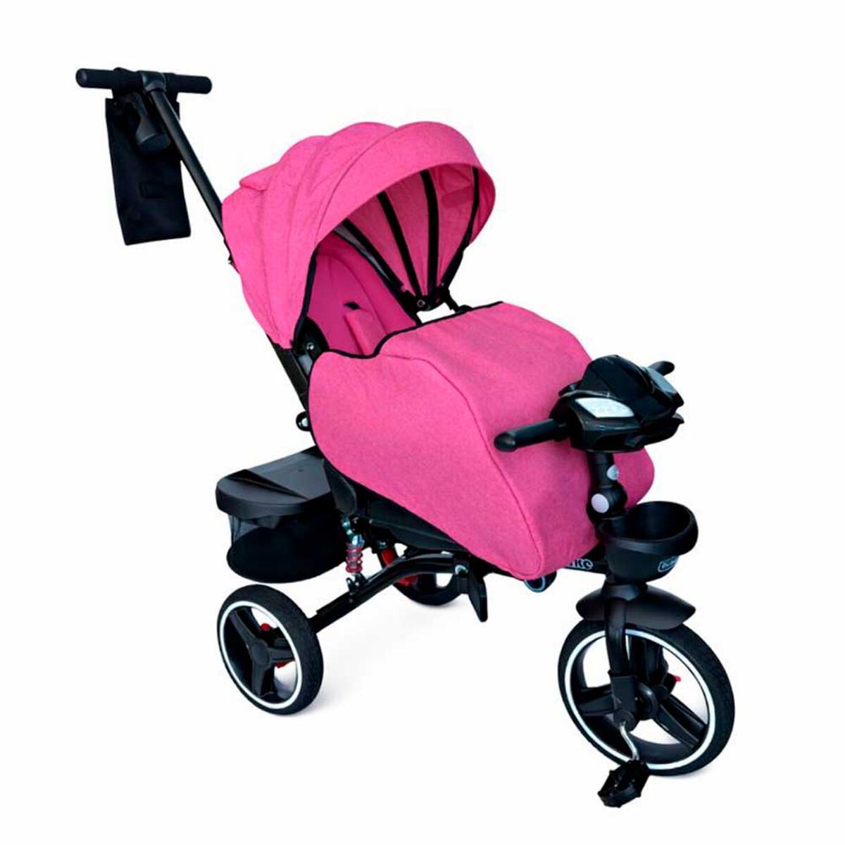 Triciclo Coche Cuna Trike Plus 360 Bth RS-4090 Fucsia Bebeglo