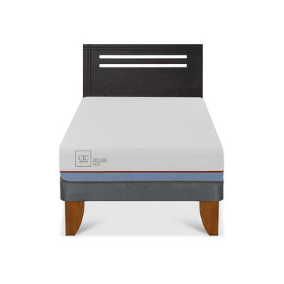 Imagen 1 del producto Cama Europea CIC 1,5 Plazas Excellence Plus + Respaldo Munich Negro