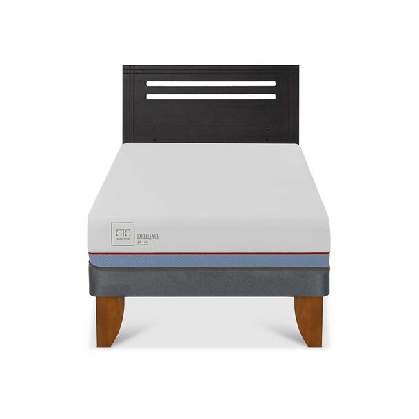 Cama Europea CIC 1,5 Plazas Excellence Plus + Respaldo Munich Negro