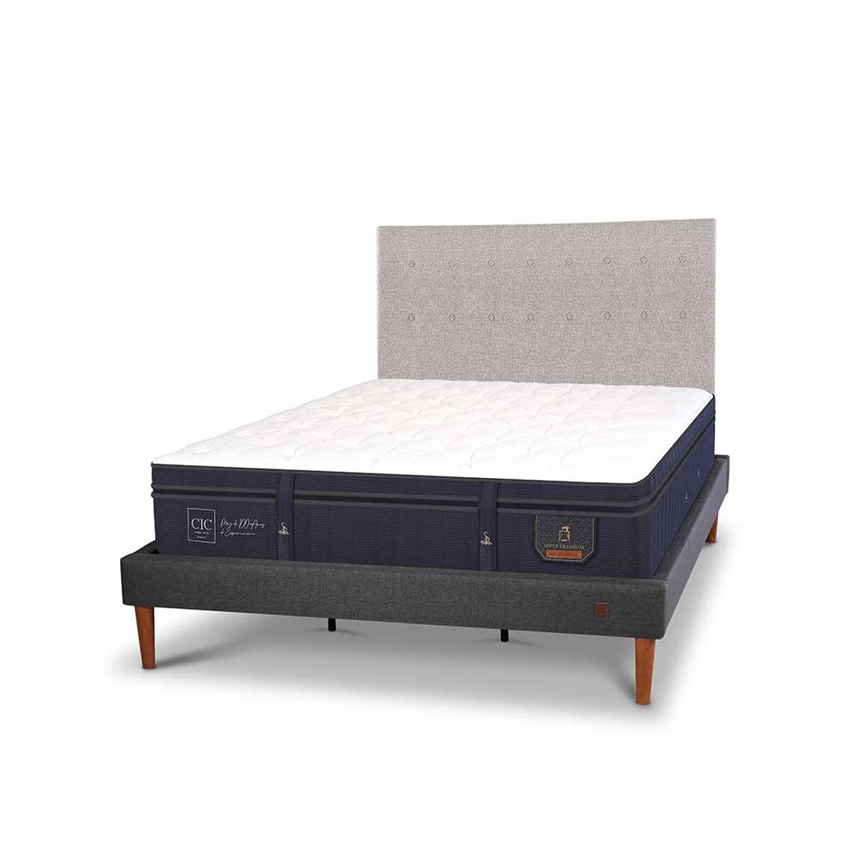 Cama Europea CIC King S&uacute;per Premium + Respaldo
