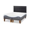 Cama Europea CIC Base Dividida King Alaska + Respaldo Milan Negro