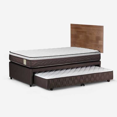 Imagen 2 del producto Diván Rosen 1,5 Plazas New Style 4 Plus + Respaldo + Velador Tabor